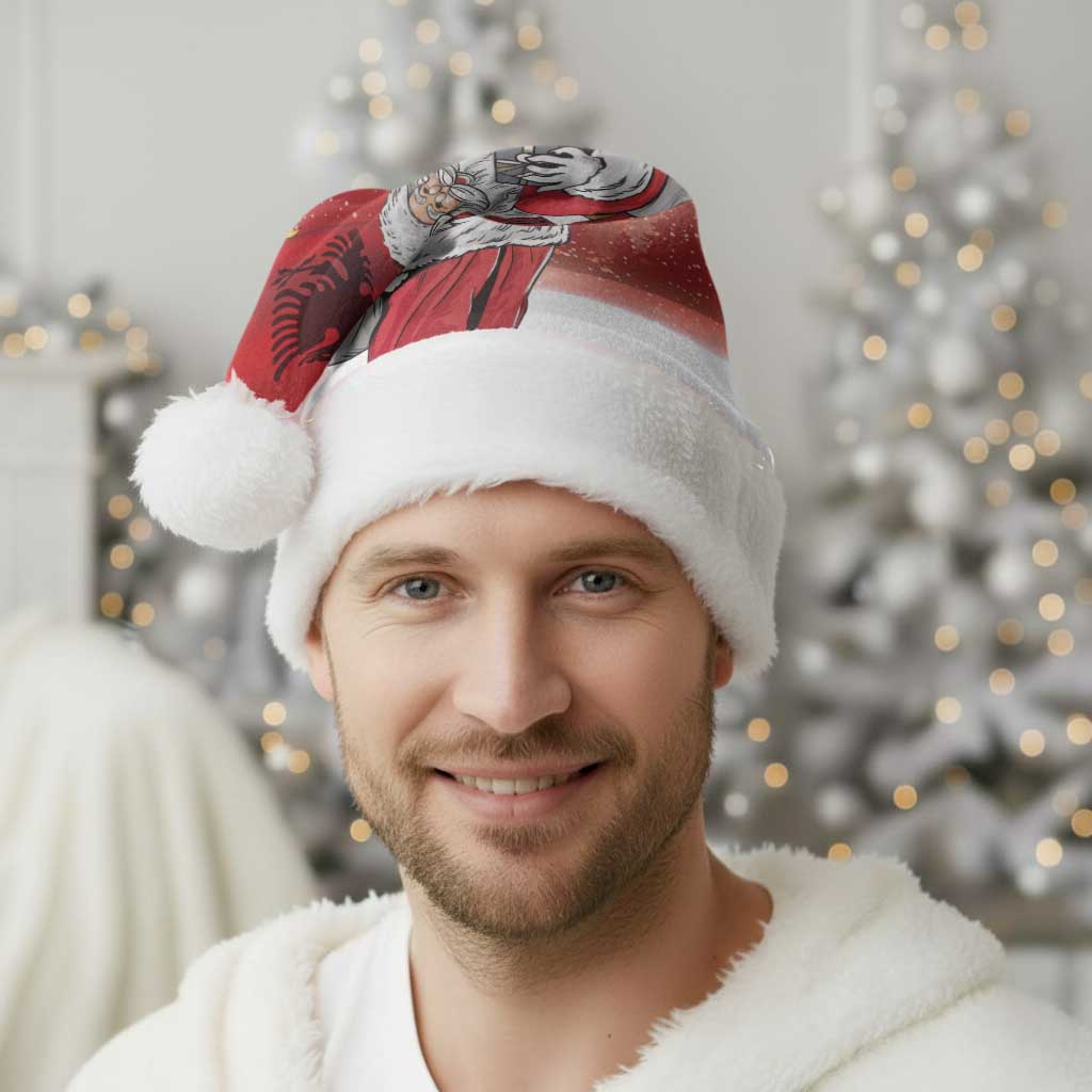 Albania Santa Christmas Santa Hat Christmas Albanian Eagle Flag Style - Wonder Print Shop