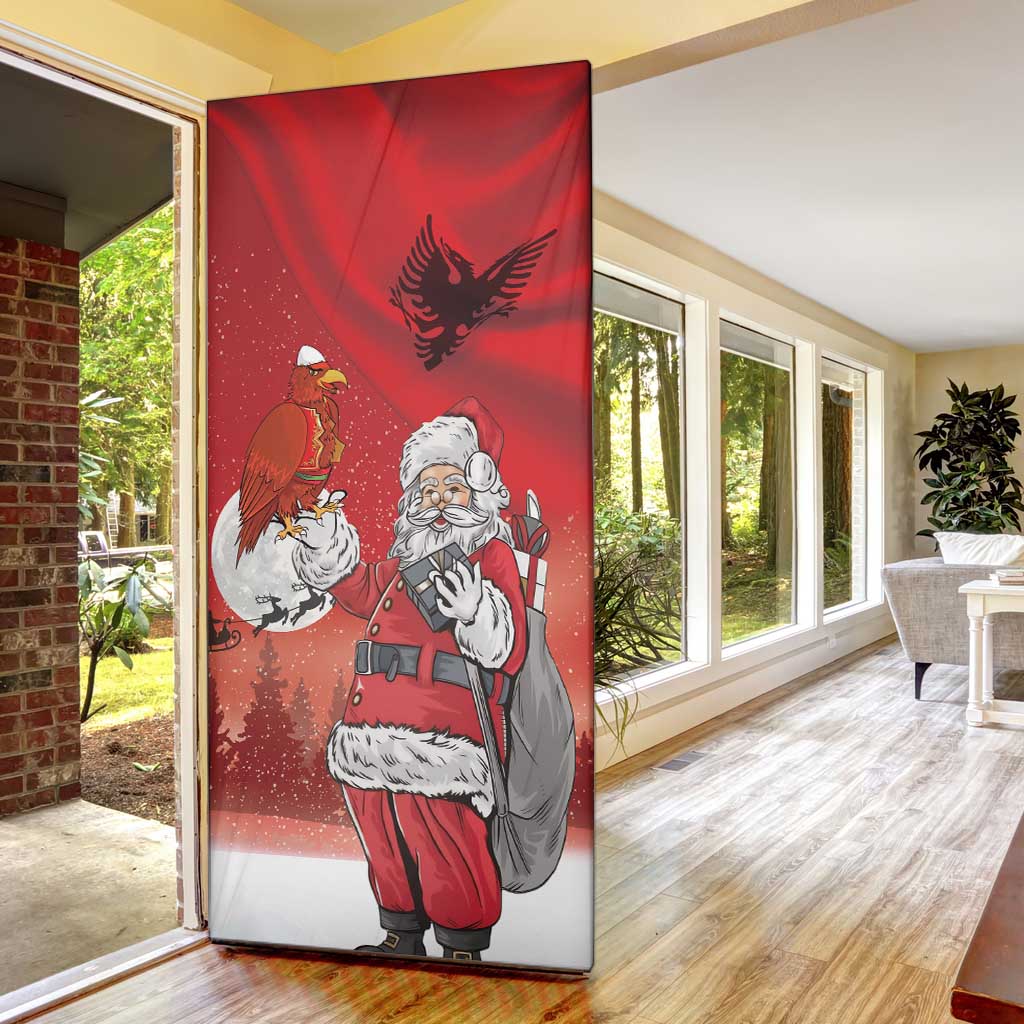 Albania Santa Christmas Door Cover Christmas Albanian Eagle Flag Style - Wonder Print Shop