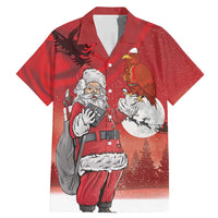 Albania Santa Christmas Family Matching Mermaid Dress and Hawaiian Shirt Christmas Albanian Eagle Flag Style - Wonder Print Shop