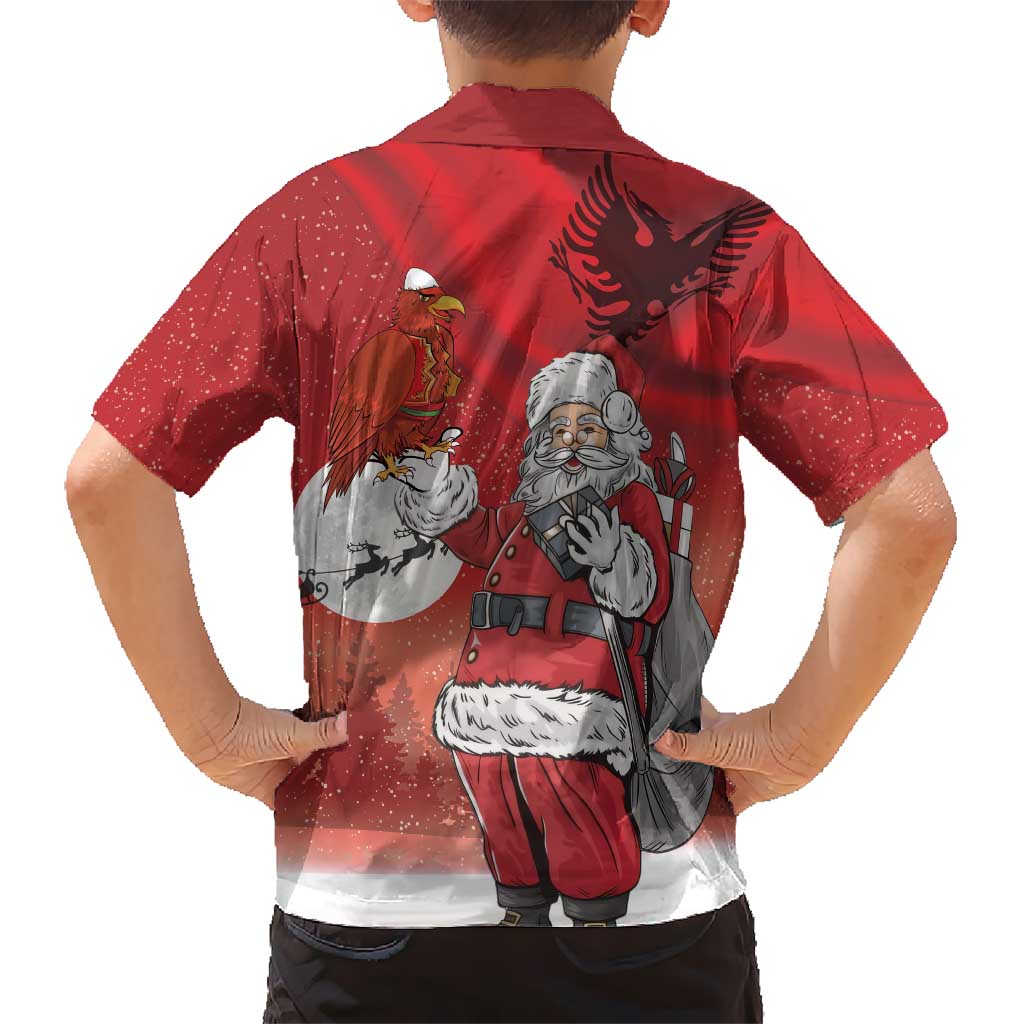 Albania Santa Christmas Family Matching Puletasi and Hawaiian Shirt Christmas Albanian Eagle Flag Style - Wonder Print Shop