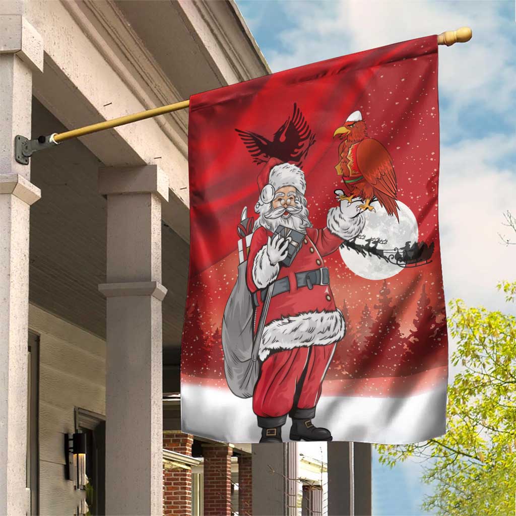 Albania Santa Christmas Garden Flag Christmas Albanian Eagle Flag Style - Wonder Print Shop