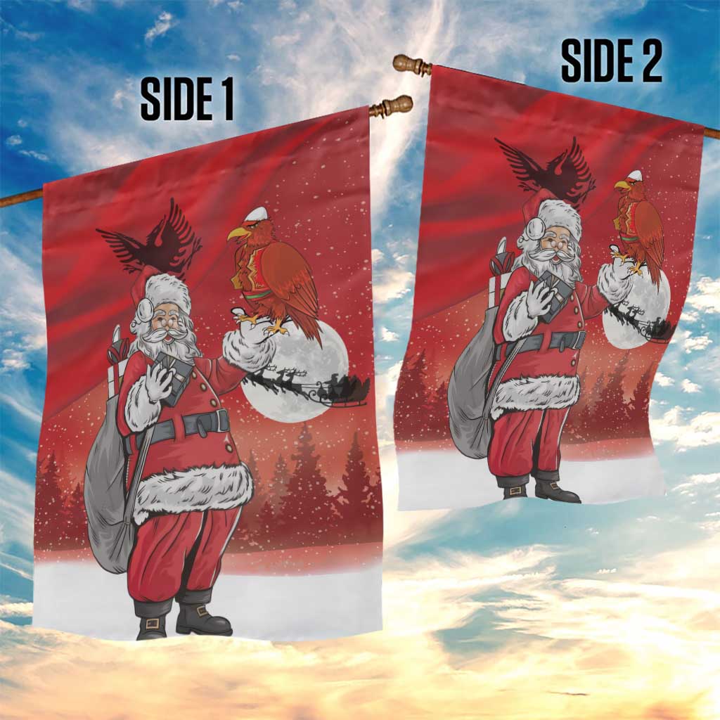 Albania Santa Christmas Garden Flag Christmas Albanian Eagle Flag Style - Wonder Print Shop