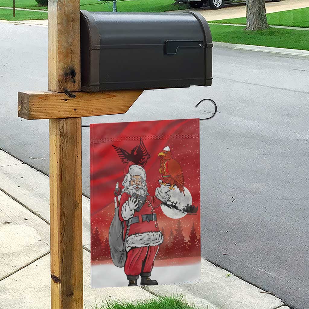 Albania Santa Christmas Garden Flag Christmas Albanian Eagle Flag Style - Wonder Print Shop
