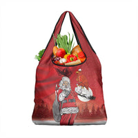 Albania Santa Christmas Grocery Bag Christmas Albanian Eagle Flag Style - Wonder Print Shop