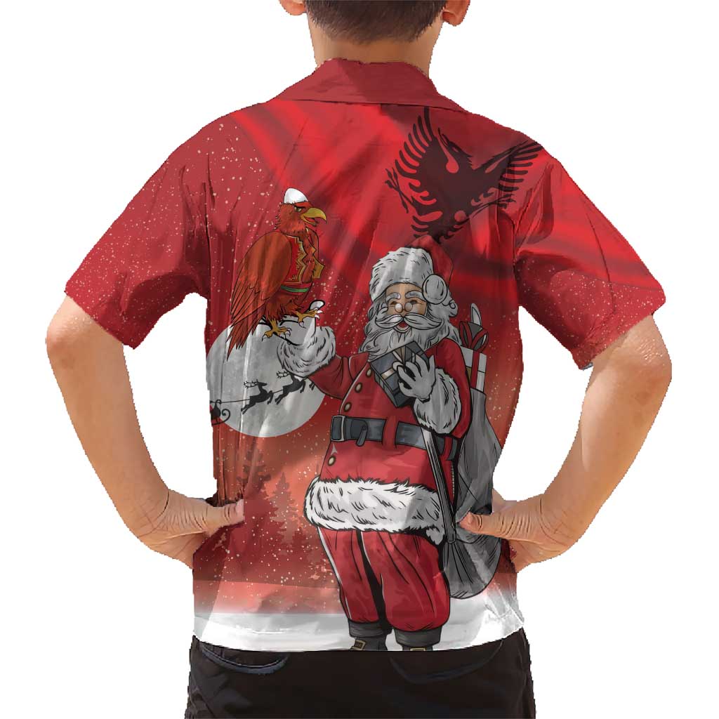Albania Santa Christmas Hawaiian Shirt Christmas Albanian Eagle Flag Style - Wonder Print Shop