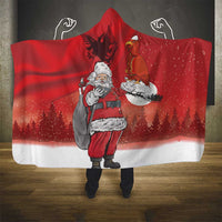 Albania Santa Christmas Hooded Blanket Christmas Albanian Eagle Flag Style - Wonder Print Shop