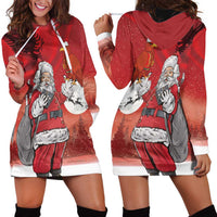 Albania Santa Christmas Hoodie Dress Christmas Albanian Eagle Flag Style - Wonder Print Shop