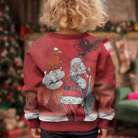 Albania Santa Christmas Kid Ugly Christmas Sweater Christmas Albanian Eagle Flag Style - Wonder Print Shop