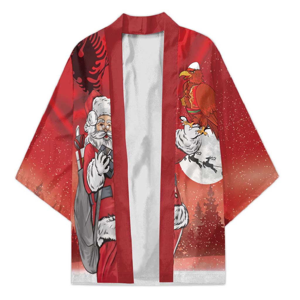 Albania Santa Christmas Kimono Christmas Albanian Eagle Flag Style - Wonder Print Shop
