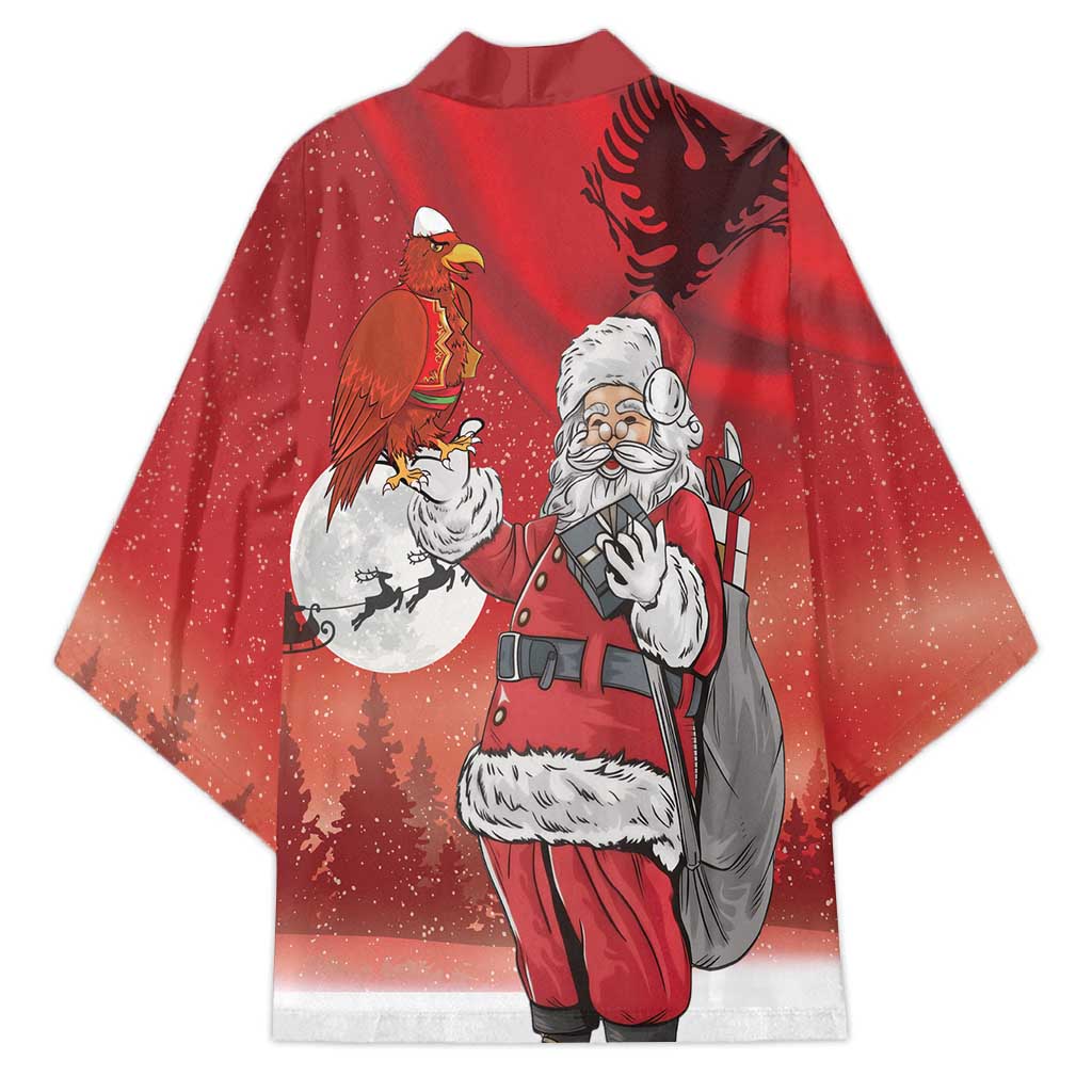 Albania Santa Christmas Kimono Christmas Albanian Eagle Flag Style - Wonder Print Shop
