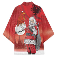 Albania Santa Christmas Kimono Christmas Albanian Eagle Flag Style - Wonder Print Shop