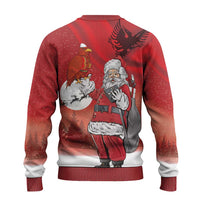 Albania Santa Christmas Ugly Christmas Sweater Christmas Albanian Eagle Flag Style - Wonder Print Shop