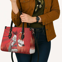 Albania Santa Christmas Leather Bag Christmas Albanian Eagle Flag Style - Wonder Print Shop