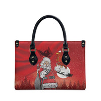 Albania Santa Christmas Leather Bag Christmas Albanian Eagle Flag Style - Wonder Print Shop