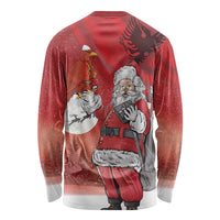 Albania Santa Christmas Long Sleeve Shirt Christmas Albanian Eagle Flag Style - Wonder Print Shop