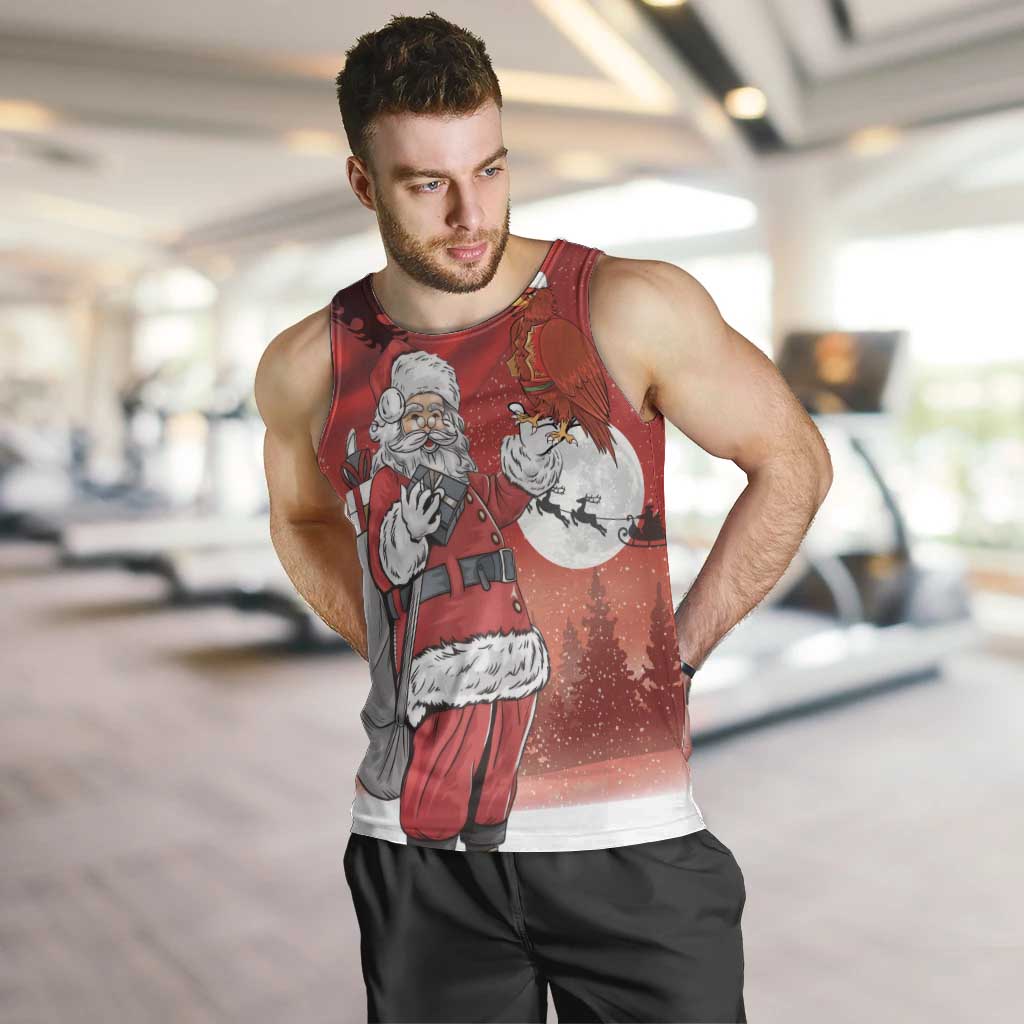 Albania Santa Christmas Men Tank Top Christmas Albanian Eagle Flag Style - Wonder Print Shop