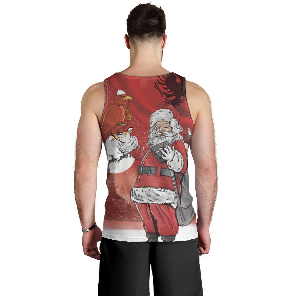 Albania Santa Christmas Men Tank Top Christmas Albanian Eagle Flag Style - Wonder Print Shop