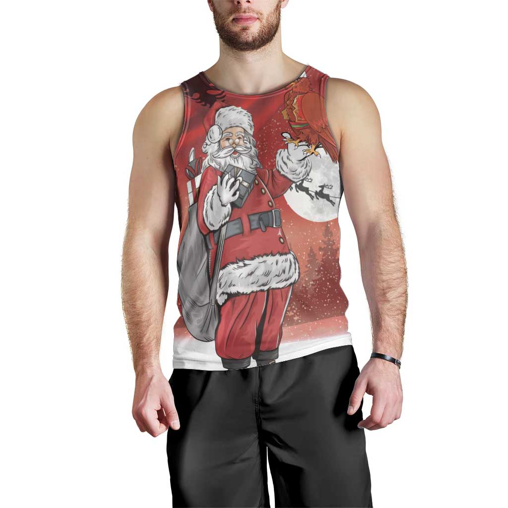 Albania Santa Christmas Men Tank Top Christmas Albanian Eagle Flag Style - Wonder Print Shop