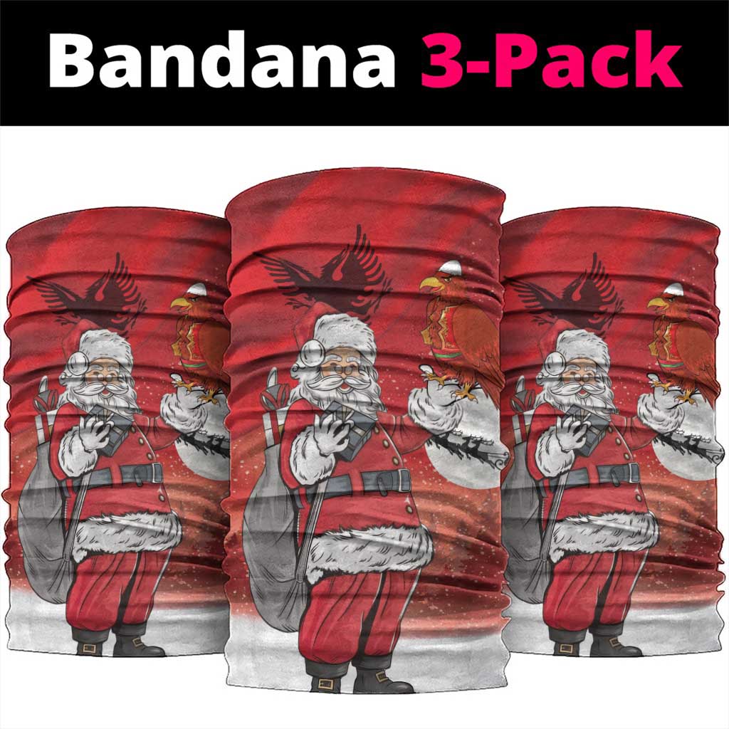 Albania Santa Christmas Neck Gaiter Christmas Albanian Eagle Flag Style - Wonder Print Shop