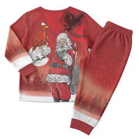 Albania Santa Christmas Pajama Set Christmas Albanian Eagle Flag Style - Wonder Print Shop