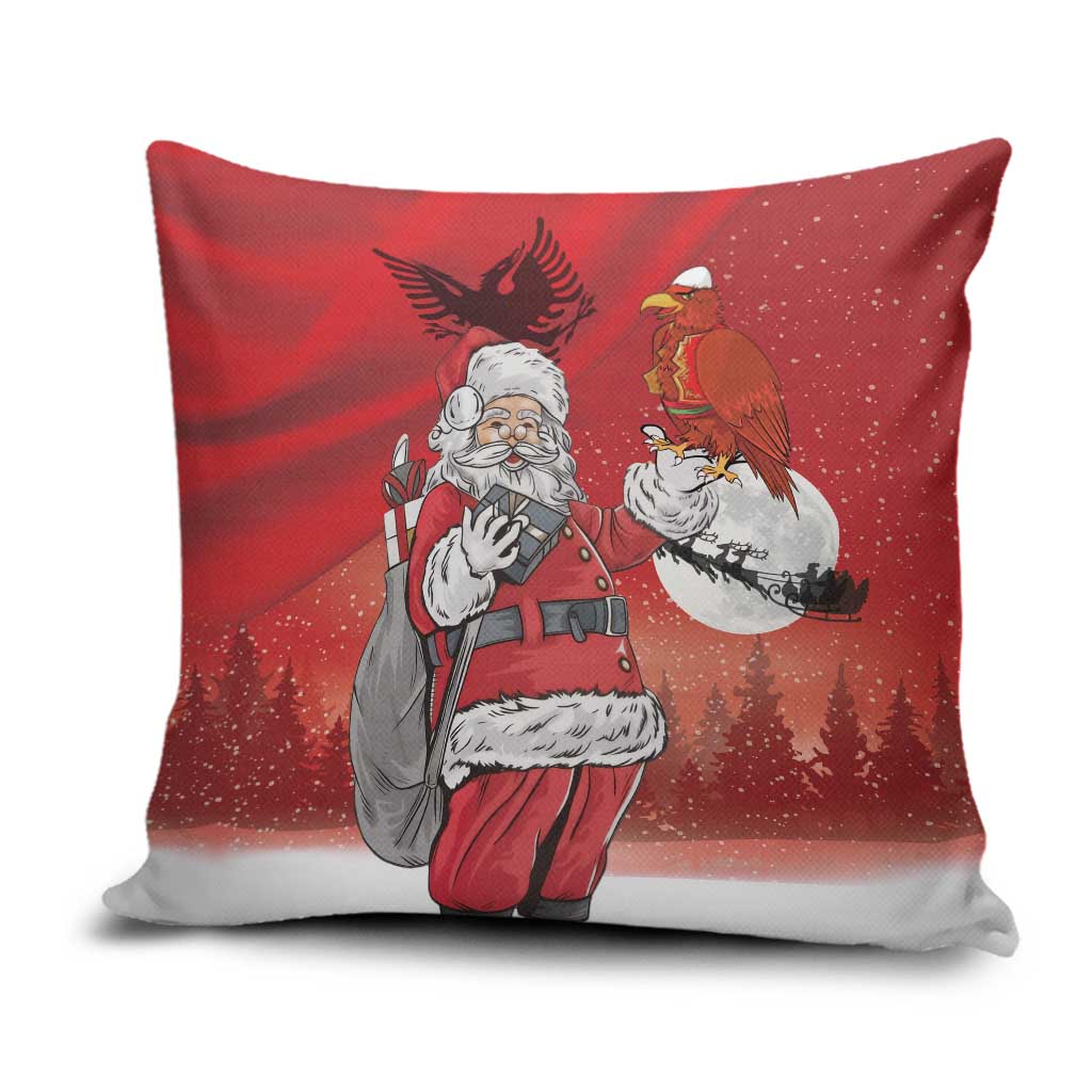 Albania Santa Christmas Pillow Cover Christmas Albanian Eagle Flag Style - Wonder Print Shop