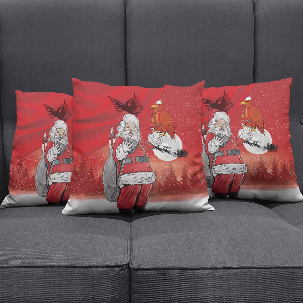 Albania Santa Christmas Pillow Cover Christmas Albanian Eagle Flag Style - Wonder Print Shop