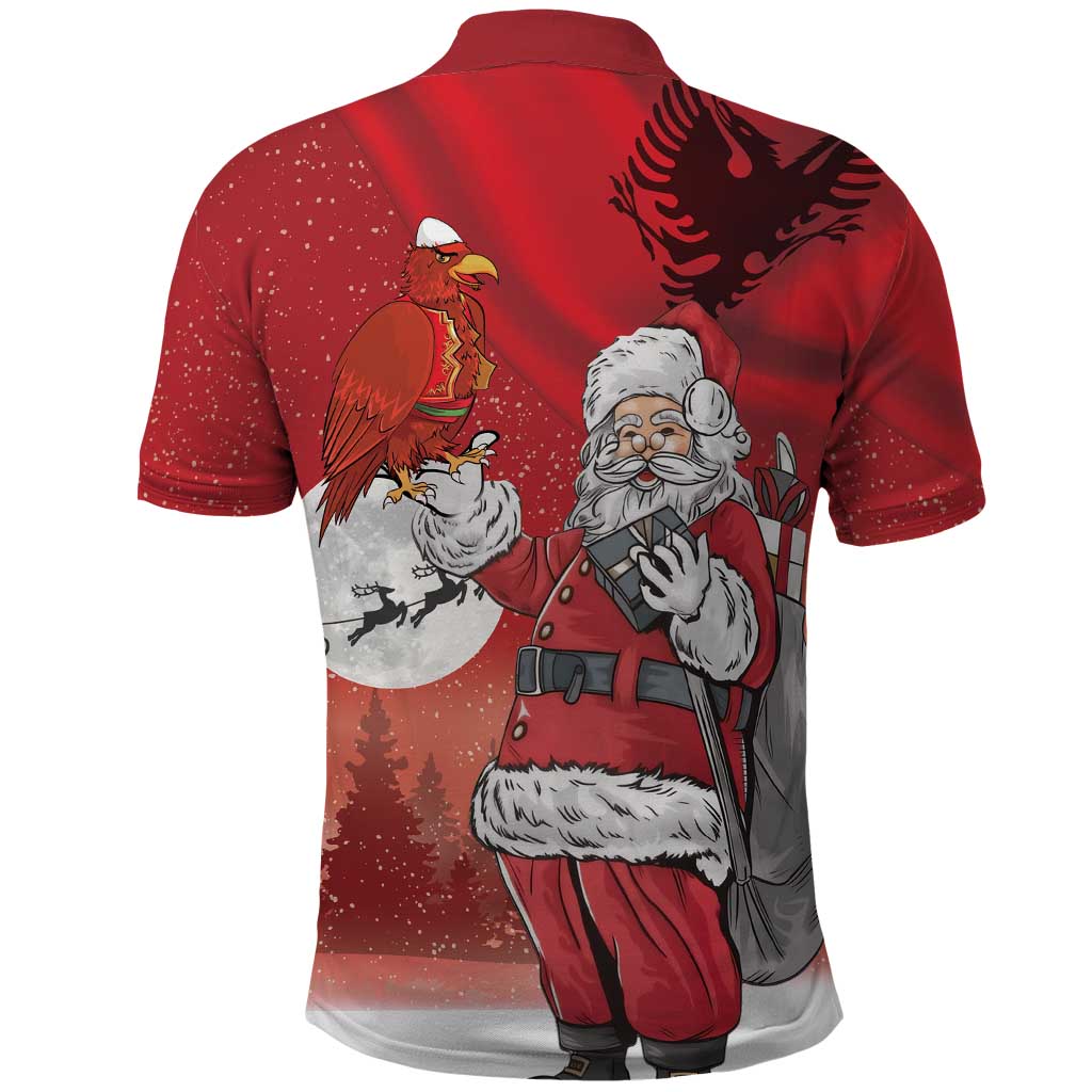 Albania Santa Christmas Polo Shirt Christmas Albanian Eagle Flag Style - Wonder Print Shop