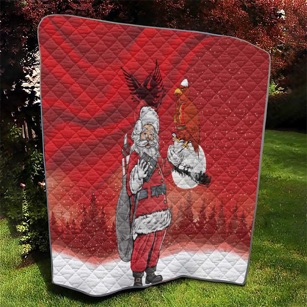 Albania Santa Christmas Quilt Christmas Albanian Eagle Flag Style - Wonder Print Shop