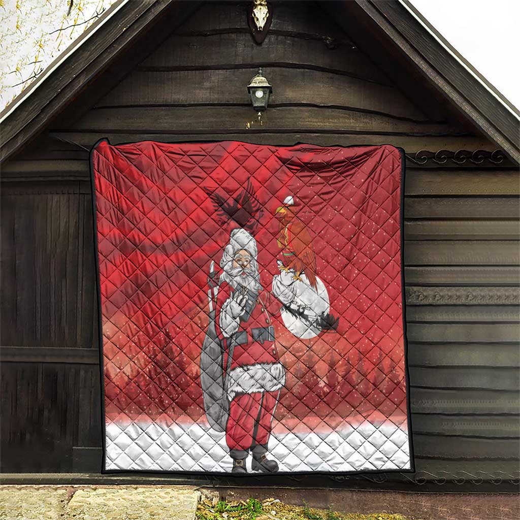 Albania Santa Christmas Quilt Christmas Albanian Eagle Flag Style - Wonder Print Shop