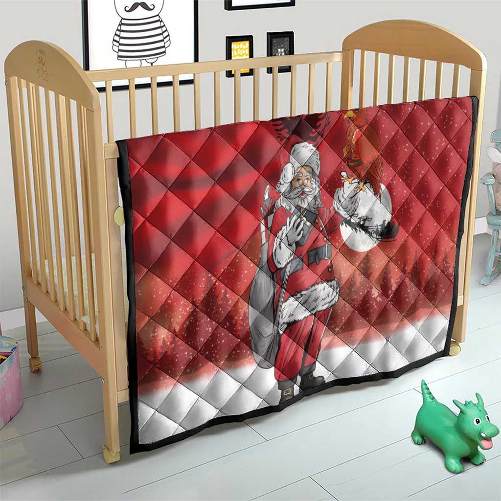 Albania Santa Christmas Quilt Christmas Albanian Eagle Flag Style - Wonder Print Shop