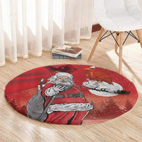 Albania Santa Christmas Round Carpet Christmas Albanian Eagle Flag Style - Wonder Print Shop