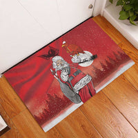 Albania Santa Christmas Rubber Doormat Christmas Albanian Eagle Flag Style - Wonder Print Shop