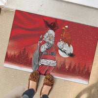 Albania Santa Christmas Rubber Doormat Christmas Albanian Eagle Flag Style - Wonder Print Shop