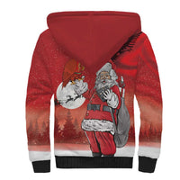 Albania Santa Christmas Sherpa Hoodie Christmas Albanian Eagle Flag Style - Wonder Print Shop