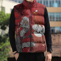 Albania Santa Christmas Sleeveless Puffer Jacket Christmas Albanian Eagle Flag Style - Wonder Print Shop