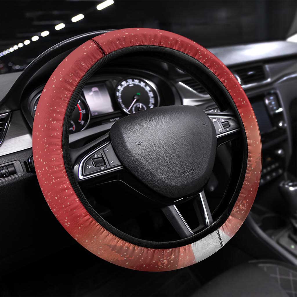 Albania Santa Christmas Steering Wheel Cover Christmas Albanian Eagle Flag Style - Wonder Print Shop