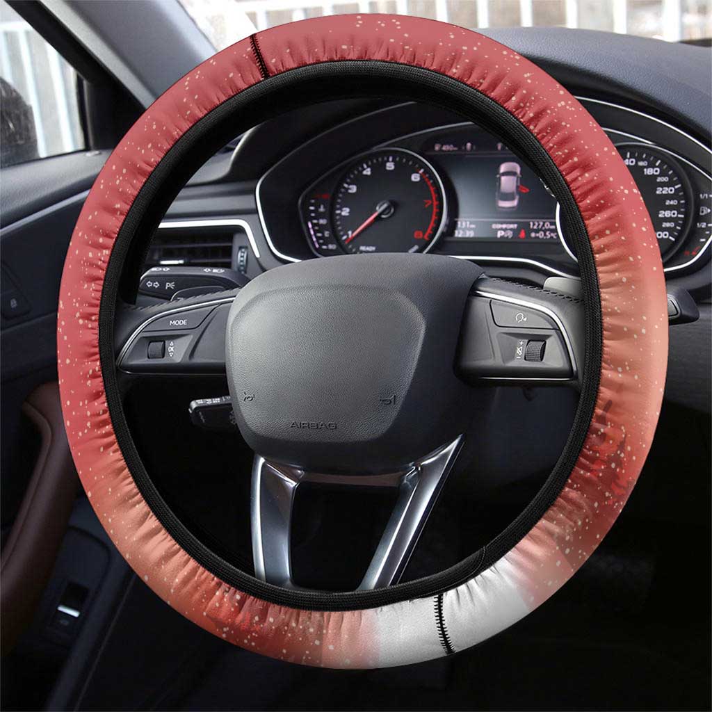 Albania Santa Christmas Steering Wheel Cover Christmas Albanian Eagle Flag Style - Wonder Print Shop