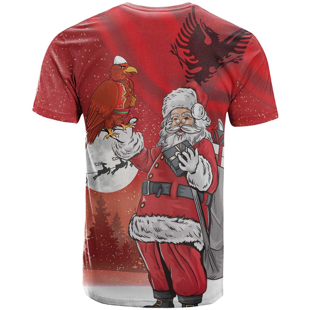 Albania Santa Christmas T Shirt Christmas Albanian Eagle Flag Style - Wonder Print Shop