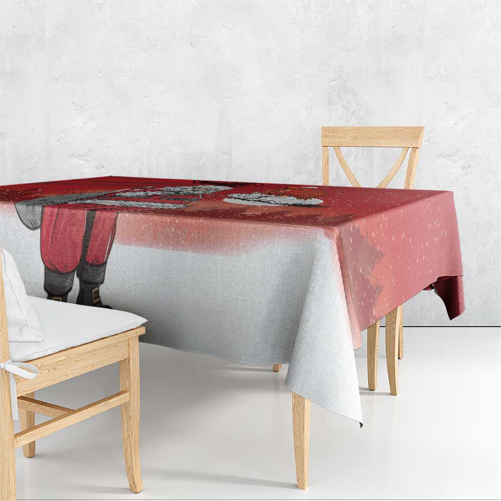 Albania Santa Christmas Tablecloth Christmas Albanian Eagle Flag Style - Wonder Print Shop