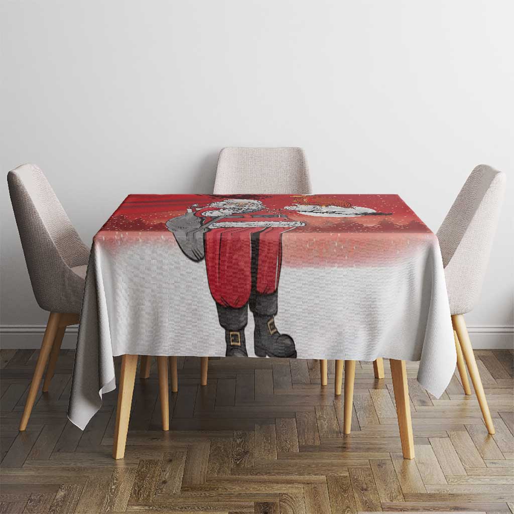 Albania Santa Christmas Tablecloth Christmas Albanian Eagle Flag Style - Wonder Print Shop