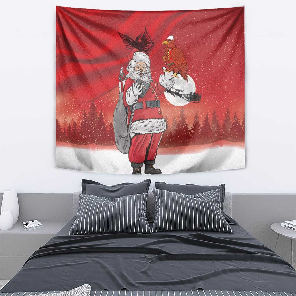 Albania Santa Christmas Tapestry Christmas Albanian Eagle Flag Style - Wonder Print Shop