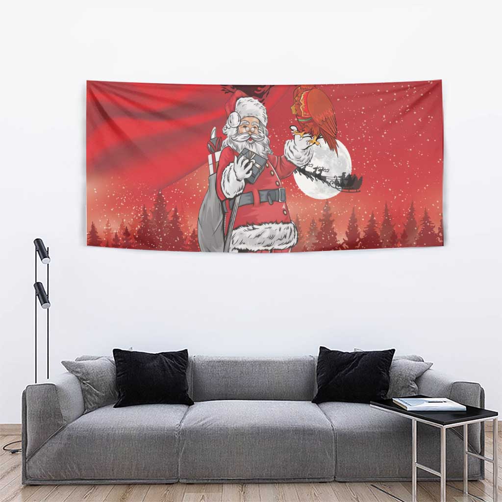 Albania Santa Christmas Tapestry Christmas Albanian Eagle Flag Style - Wonder Print Shop