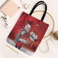 Albania Santa Christmas Tote Bag Christmas Albanian Eagle Flag Style - Wonder Print Shop