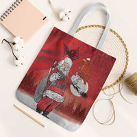 Albania Santa Christmas Tote Bag Christmas Albanian Eagle Flag Style - Wonder Print Shop