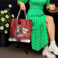 Albania Santa Christmas Tote Bag Christmas Albanian Eagle Flag Style - Wonder Print Shop