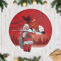 Albania Santa Christmas Tree Skirt Christmas Albanian Eagle Flag Style - Wonder Print Shop