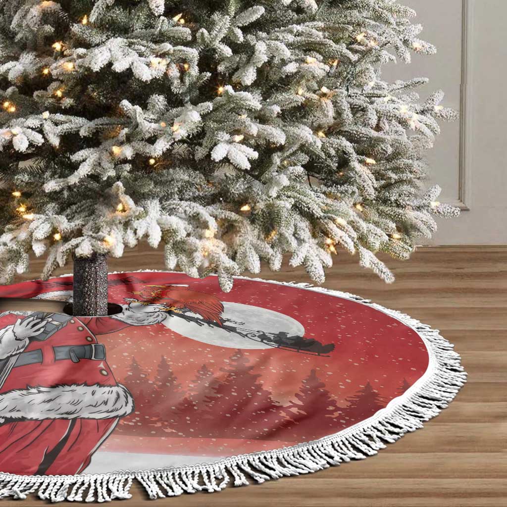 Albania Santa Christmas Tree Skirt Christmas Albanian Eagle Flag Style - Wonder Print Shop