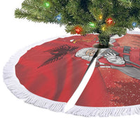 Albania Santa Christmas Tree Skirt Christmas Albanian Eagle Flag Style - Wonder Print Shop