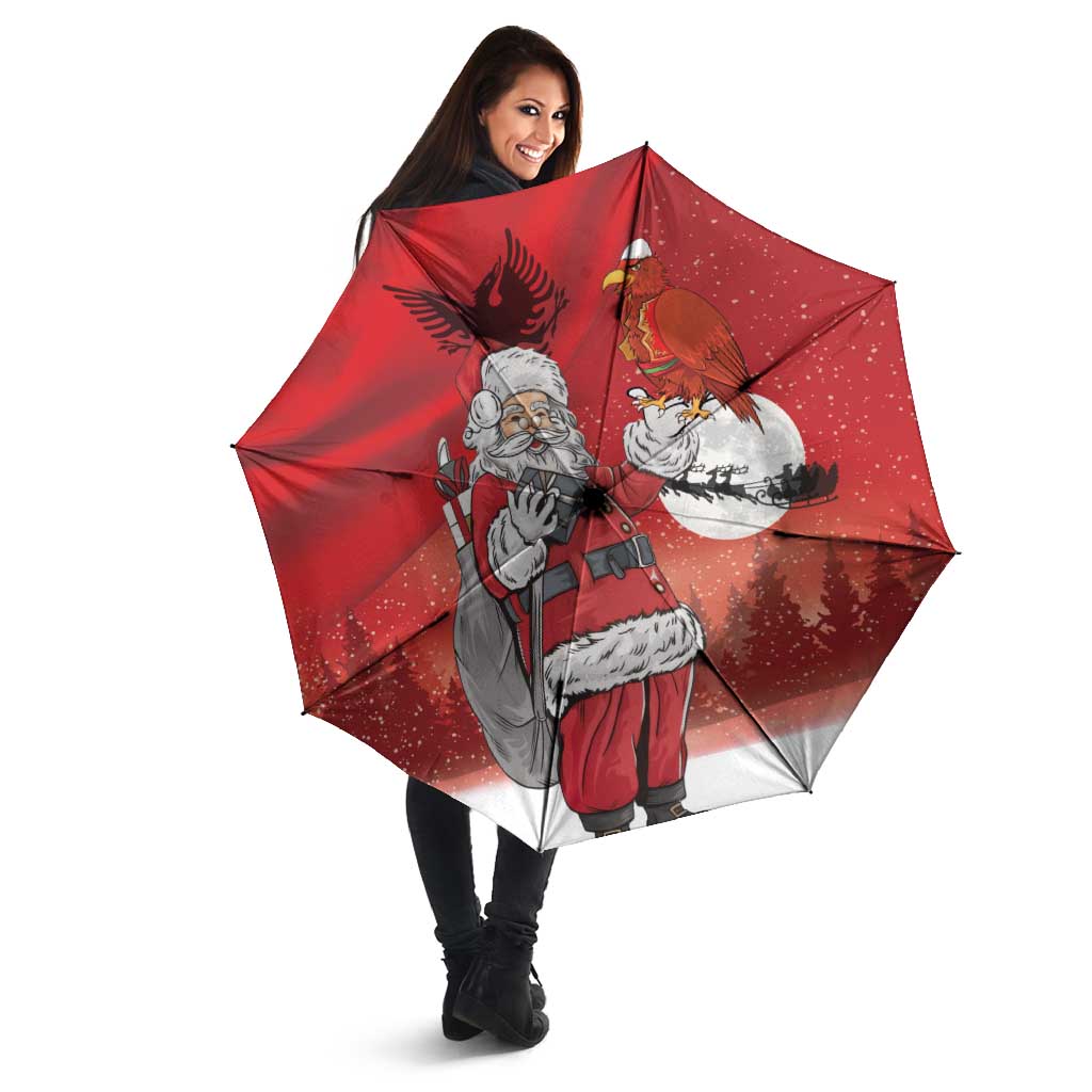 Albania Santa Christmas Umbrella Christmas Albanian Eagle Flag Style - Wonder Print Shop