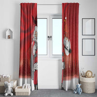 Albania Santa Christmas Window Curtain Christmas Albanian Eagle Flag Style - Wonder Print Shop